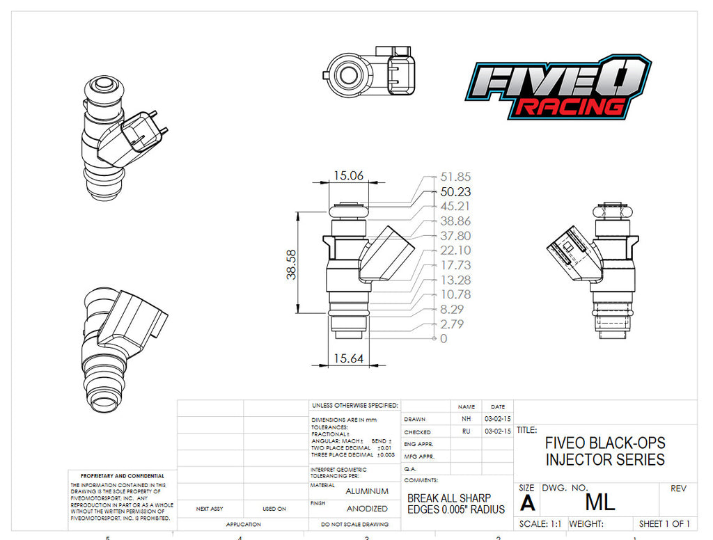 Black Ops US Compact Fuel Injectors for Chevy and GM LSA, LS3, LS7, LS9 ...